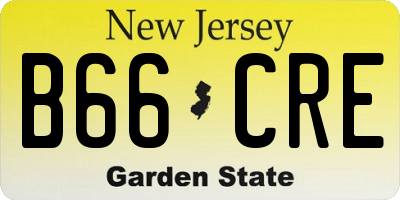 NJ license plate B66CRE