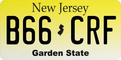 NJ license plate B66CRF