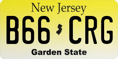 NJ license plate B66CRG