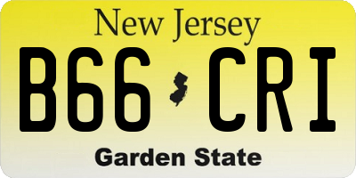 NJ license plate B66CRI