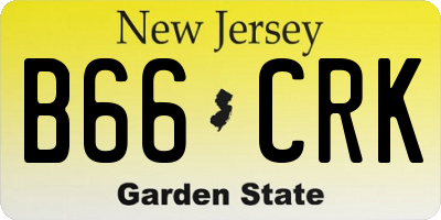 NJ license plate B66CRK