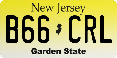 NJ license plate B66CRL