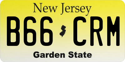 NJ license plate B66CRM