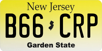 NJ license plate B66CRP