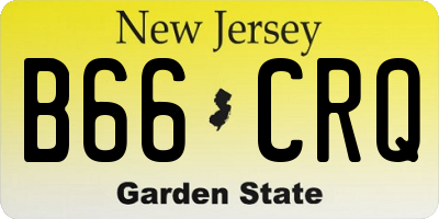 NJ license plate B66CRQ
