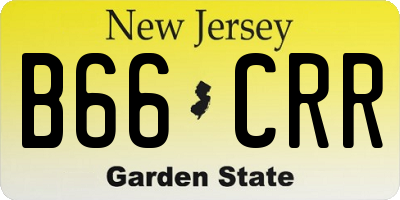 NJ license plate B66CRR