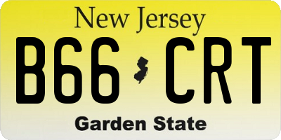 NJ license plate B66CRT