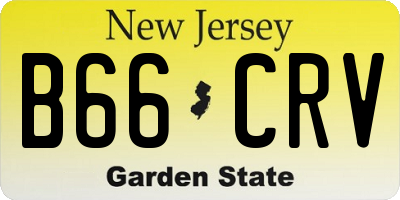 NJ license plate B66CRV