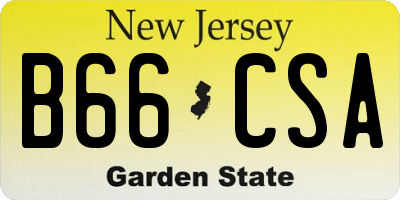 NJ license plate B66CSA