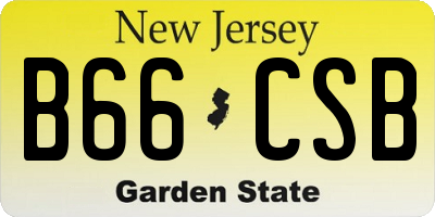 NJ license plate B66CSB