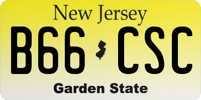 NJ license plate B66CSC