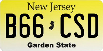 NJ license plate B66CSD