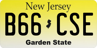 NJ license plate B66CSE