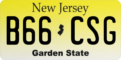 NJ license plate B66CSG