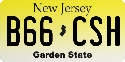 NJ license plate B66CSH
