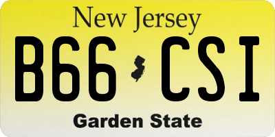 NJ license plate B66CSI