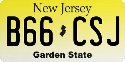 NJ license plate B66CSJ