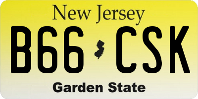 NJ license plate B66CSK