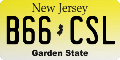 NJ license plate B66CSL
