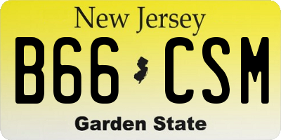 NJ license plate B66CSM