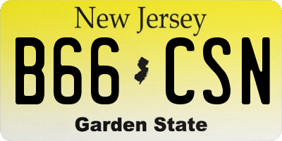 NJ license plate B66CSN