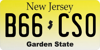 NJ license plate B66CSO