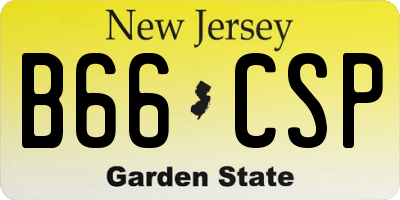 NJ license plate B66CSP
