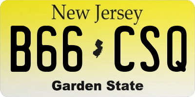 NJ license plate B66CSQ