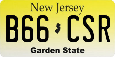 NJ license plate B66CSR