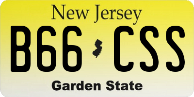 NJ license plate B66CSS