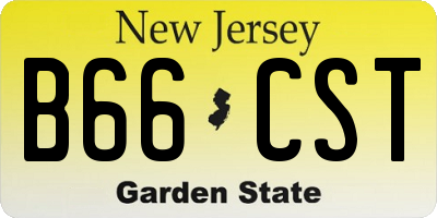 NJ license plate B66CST