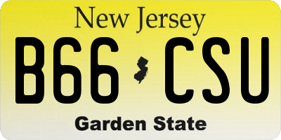 NJ license plate B66CSU