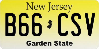 NJ license plate B66CSV