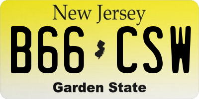 NJ license plate B66CSW