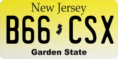 NJ license plate B66CSX