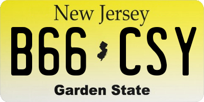 NJ license plate B66CSY