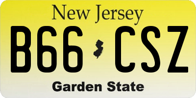 NJ license plate B66CSZ