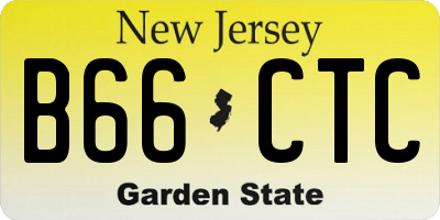 NJ license plate B66CTC