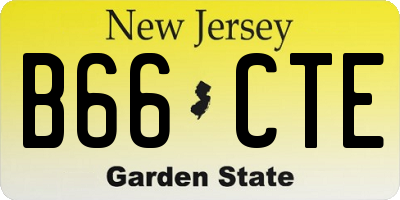NJ license plate B66CTE