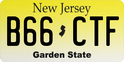 NJ license plate B66CTF