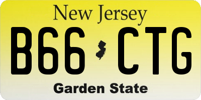 NJ license plate B66CTG