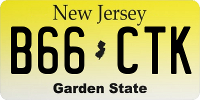 NJ license plate B66CTK