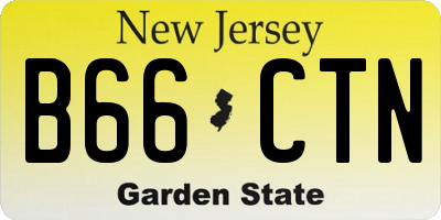 NJ license plate B66CTN