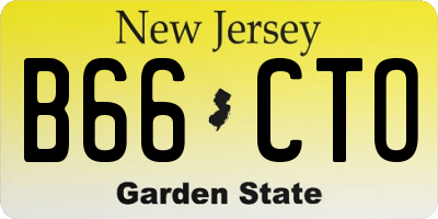 NJ license plate B66CTO