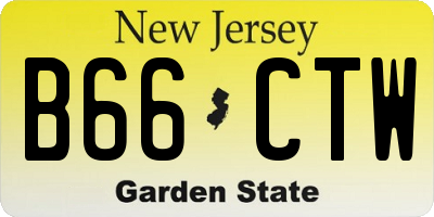 NJ license plate B66CTW