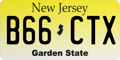 NJ license plate B66CTX
