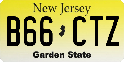 NJ license plate B66CTZ
