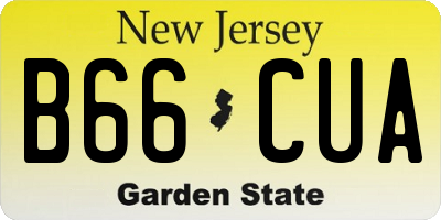 NJ license plate B66CUA