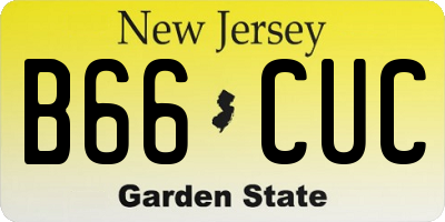 NJ license plate B66CUC