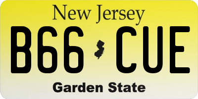 NJ license plate B66CUE
